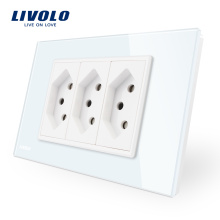 Livolo Smart Home Solution EE. UU. Marco de vidrio templado blanco / negro Socket suizo VL-C9C3CH-11